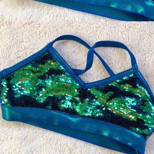 California Kisses flip sequin bra top